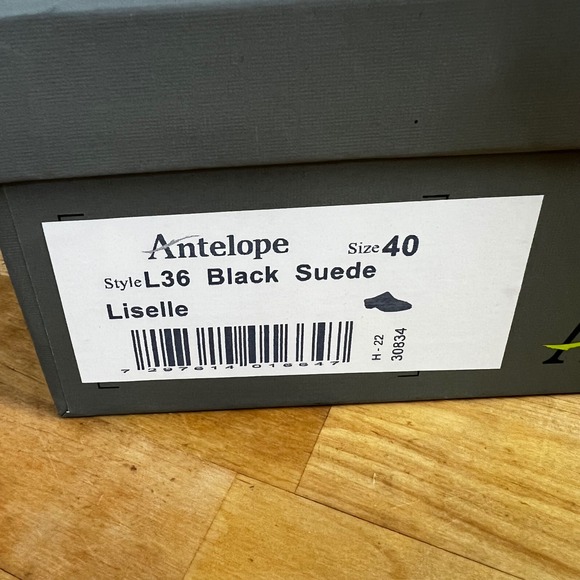 Antelope Black Ruched Leather Mule Shoes Liselle Ankle Boot Pointed Toe Size 40 - Picture 10 of 10